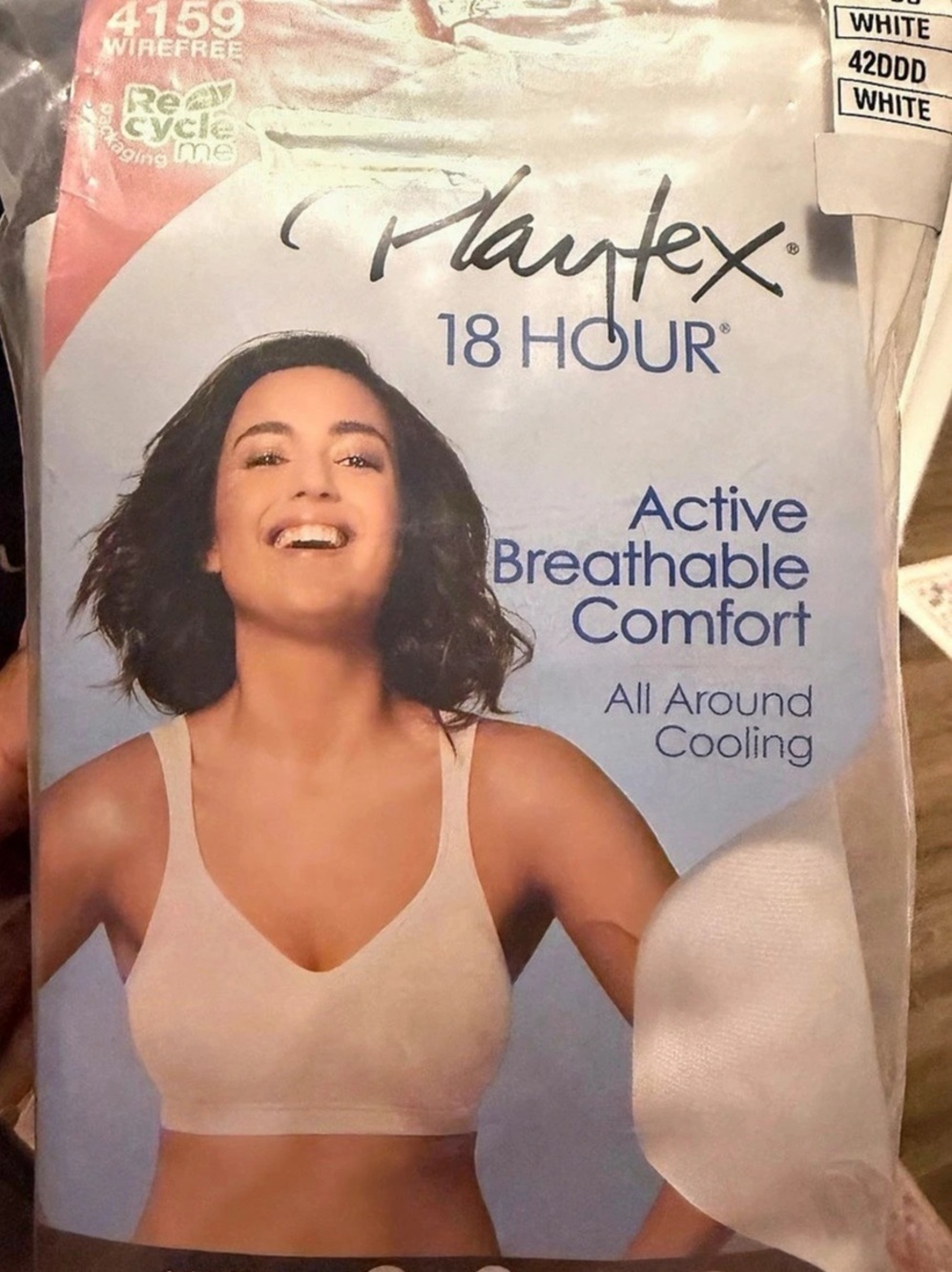 Playtex 18 Hour 4159 Wirefree Bra White 42DDD NWT